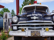 Mala poduszka jasiek full print Vintage American Car Radiator Springs Police