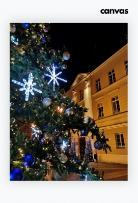 Obraz na plotnie canvas pionowy Olesnica Rynek Ratusz choinka - OLEŚNICA Pozdrowienia z Oleśnicy - Pamiątki z Oleśnicy