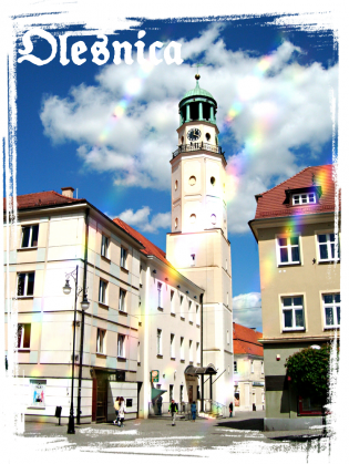 Koszulka T-Shirt biala Olesnica Rynek Ratusz