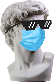 HIT! Statua Posąg Maseczka Okulary PIXEL Kreatywne