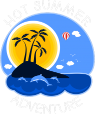 Koszulka męska czarna bezrękawnik na wakacje i lato - Hot Summer Adventure
