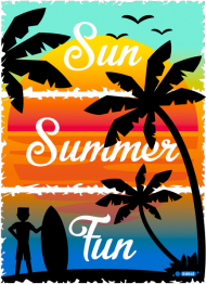Sun Summer Fun - Czarny kubek