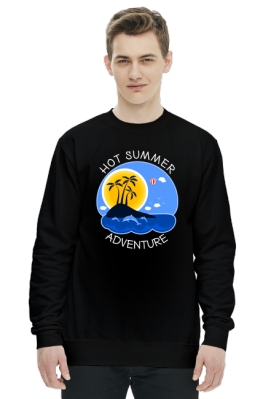 Bluza męska czarna na wakacje i lato - Hot Summer Adventure - Przesłaniec
