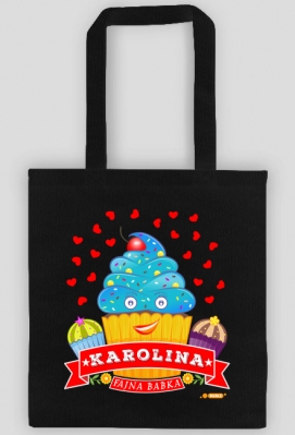 Karolina Fajna Babka - Torba zakupowa czarna z imieniem - Dudle