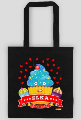 Elka Fajna Babka - Torba na zakupy czarna z imieniem - Dudle
