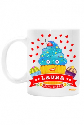 Laura Fajna Babka - Kubek biały z imieniem - Dudle