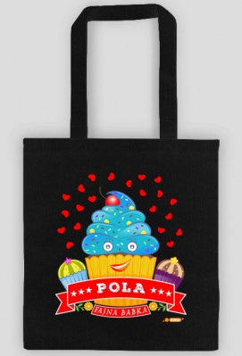 Pola Fajna Babka - Torba na zakupy czarna z imieniem - Dudle