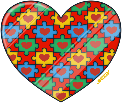 Serce Puzzle - Koszulka męska kolor