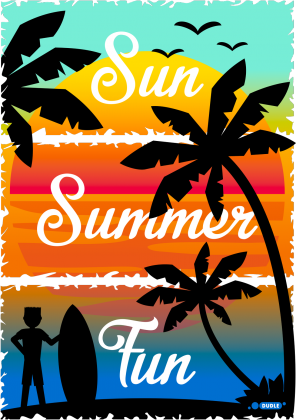 Sun Summer Fun - Męska koszulka czarna bez rękawów