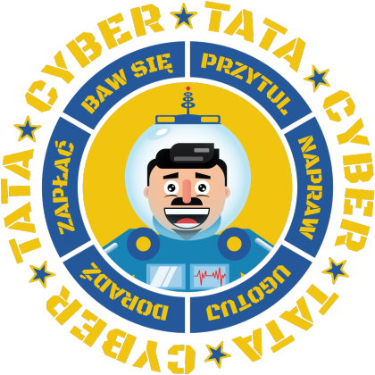 Cyber Tata - Koszulka męska czarna bez rękawów dla taty