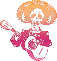 Koszulka męska Meksykańska czaszka Del Mariachi