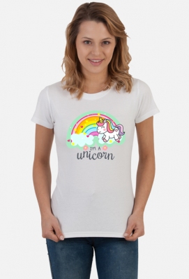 Koszulka damska Jednorożec UNICORN tęcza - GUCIO SHOP
