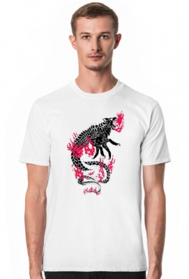 Wolf x dragon hybrid hybryda fusion fantasy chineese art tshirt - Ava Fury