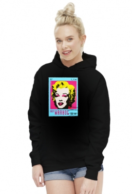 Bluza damska z kapturem Marilyn znaczek - czarna - zakupoholik