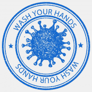 Maseczka ochronna z grafiką virus wash your hands