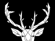 Rogi jelenia - czarno-biała maseczka ochronna