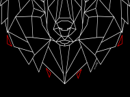 Pyszczek wilka (wersja 2) - czarno-biała maseczka ochronna