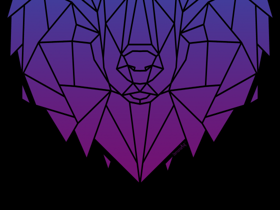 Pyszczek wilka (gradient) - maseczka ochronna