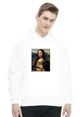 MONA LISA & SHIBA HOODIE (WHITE) - FC ŻABKA STORE