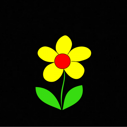 Maseczka Kolorowa Czarna żółty kwiat