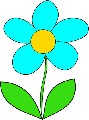 Maseczka Kolorowa Biała Kwiat Niebieski