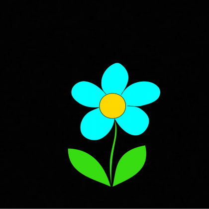 Maseczka Kolorowa Czarna Niebieski kwiat