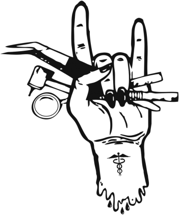 T-shirt męski narzędzia dentystyczne