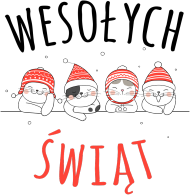 Urocze kotki w świątecznych czapkach. Napis Wesołych Świąt - Boże Narodzenie - Wigilia - śnieg - damska koszulka