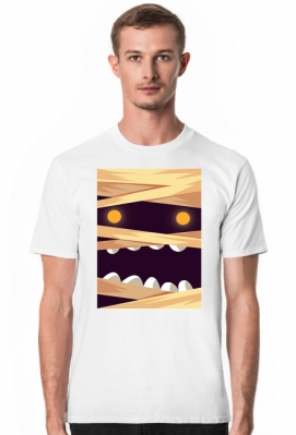 Sympatycznie straszna mumia w komiksowym stylu - Halloween - męska koszulka - Born to Design