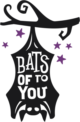 Bats Of To You - zabawny napis - nietoperz - Halloween - gwiazdy - gałąź - grafika - komiks - męska koszulka