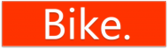 Napis Bike. Czerwone tło logo
