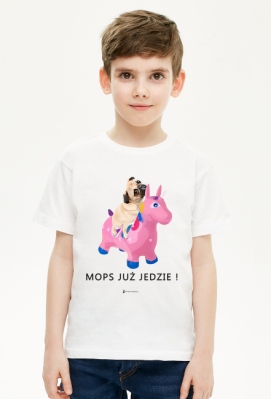 Koszulka dziecięca Mops już jedzie ! - Madkarysujepl