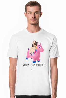 Koszulka męska Mops już jedzie ! - Madkarysujepl