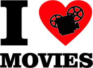 I love movies - kocham filmy - damska koszulka