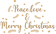 Peace Love and Merry Christmas - świąteczna torba z nadrukiem