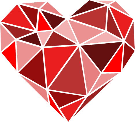 Serce geometryczne duże (dekolt w serek)