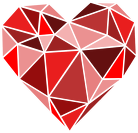 Serce geometryczne mini (dekolt w serek)