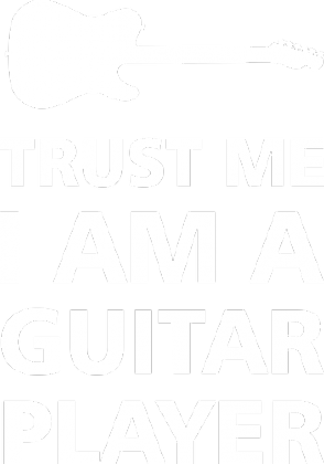 Czarny kubek Trust Me I Am A Guitar Player z białym nadrukiem