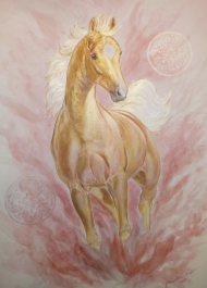 SPIRIT OF HORSE - PALOMINO ANAMITRA © DH - MANDALA - POSTER PLAKAT