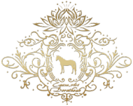 KUBEK Z KONIEM -Emblem with a Oldenburger Stallion Horse and a Lotus ©DH