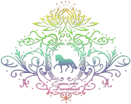 KUBEK METALICZNY Z KONIEM - Emblem with a Rainbow Dressage Horse and a lotus ©DH