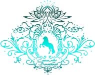 EKO TORBA  Z TURKUSOWYM KONIEM - Emblem with a Friesian Horse and a Lotus ©DH