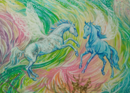 Obraz na płotnie Art Print Canvas  A2 - Horse Spirit - The Love Journey - ©DH