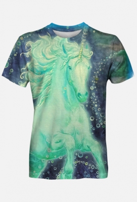 MISTYCZNY KOŃ  -  JEDNOROŻEC KAIRAV - DH - T-SHIRT - SPIRITUAL - THIRD EYE - INTUITION -MYSTICAL POWER- UNICORN - SPIRITUAL -AWAKENING - FULLPRINT - ART - DH
