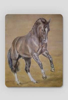 KOŃ, UJEŻDŻENIE, DRESSAGE  - PIROUETTE © DH - MOUSE PAD Z GNIADYM KONIEM UJEŻDZENIOWYM KWPN - PODKŁADKA POD MYSZKĘ - ART - DH