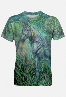 BLUZA MĘSKA FULLPRINT Z KONIEM TENNESSEE - KOŃ KONIE -SPIRIT OF HORSE - GOD'S PEACE- TWH © DH - ART - DH
