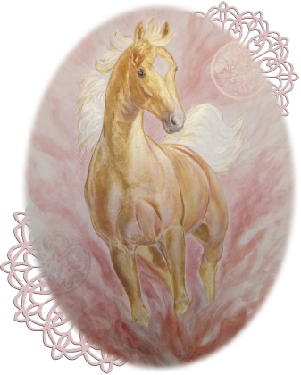 KOŃ - PALOMINO ANAMITRA © DH - MISTYCZNY KOŃ - MANDALA - WOREK Z KONIEM