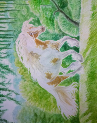 KOŃ IZABELOWATO-SROKATY  - GYPSY VANNER HORSE - GAJA'S TRUE VIBES ©DH - PODKŁADKA POD MYSZKĘ Z KONIEM