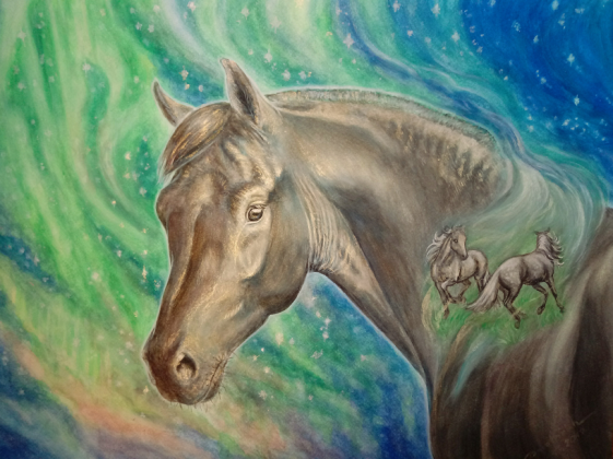 KOMIN FULLPRINT MISTYCZNE KONIE, KOŃ - SPIRIT OF HORSE - ENERGY DANCE IN HIS SOUL ©DH