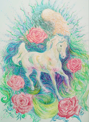 PLECAK/WOREK FULLPRINT Z KONIEM - HORSE SPIRITS - BLESSED LOVE - ©DH